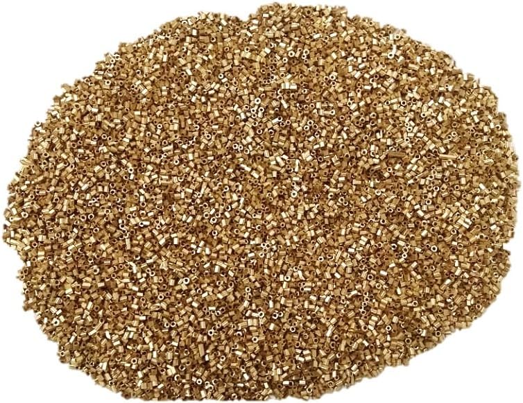 SEWN Metal Bugle Beads for Embroidered (2mm, Gold)