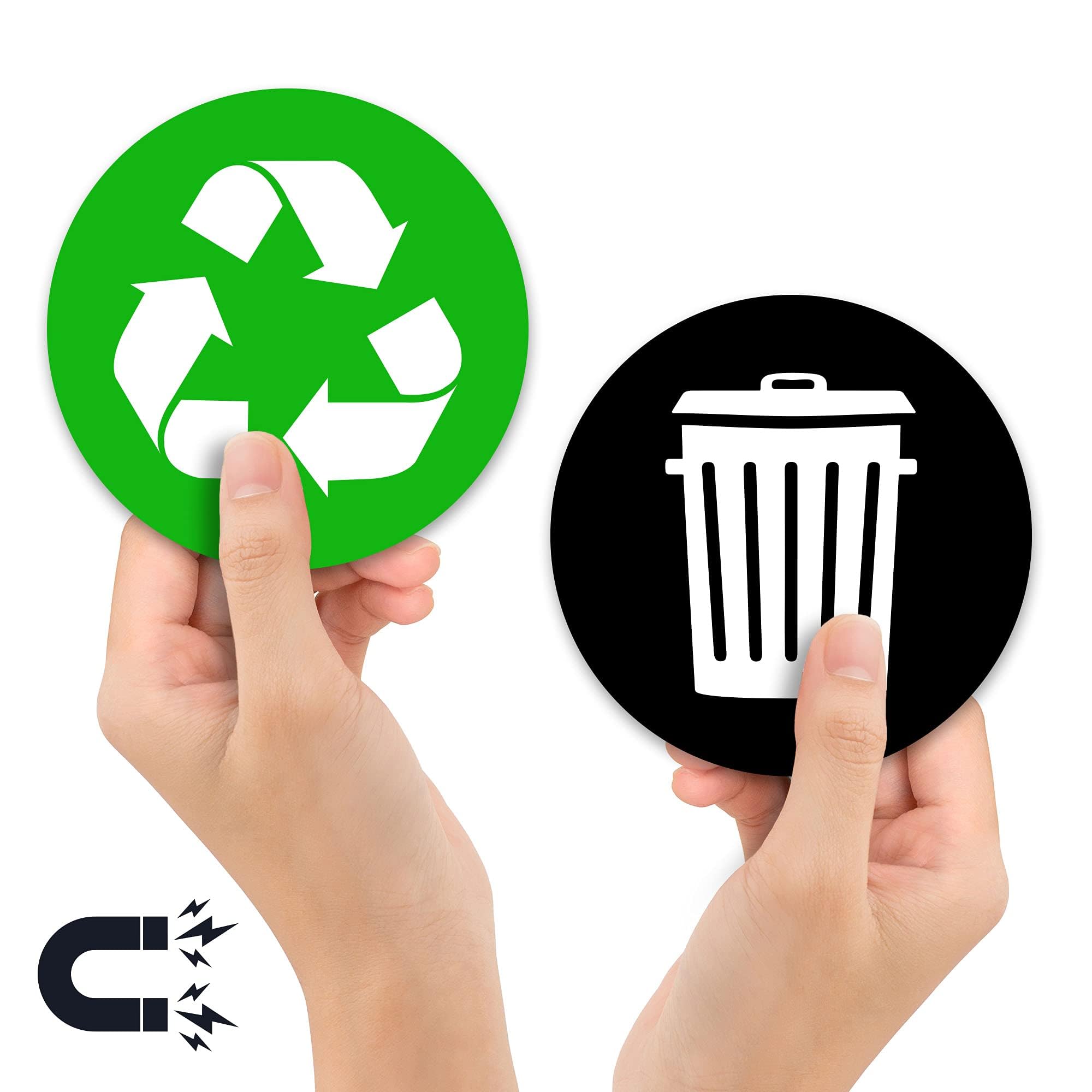 Amazon.com: Recycle and Trash Magnetic Stickers Logo - for Metal  