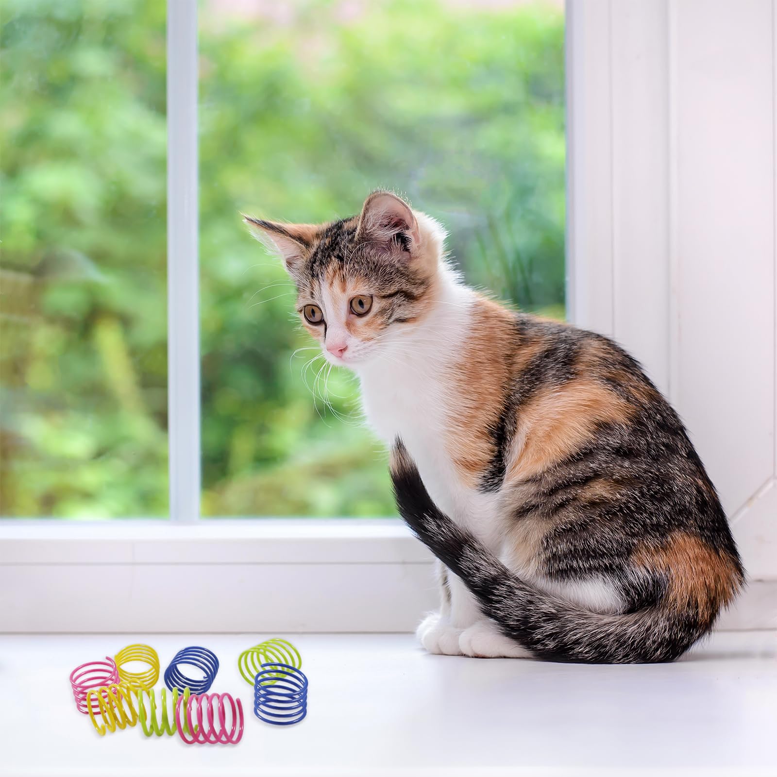 Bliceon Colorful Cat Springs, 40 Piece Interactive Cat Springs, Fun Interactive Kitten for Patting Hunting and Playing - Image 4