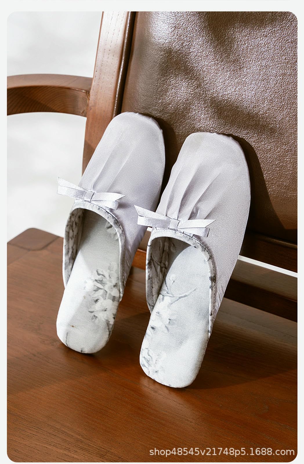 Pantofole Donna Tessuto A metà delle Punta di Piedi Scheme Estate Casa Interno Delicata Piatta in Stile Francese-bianco-34-35