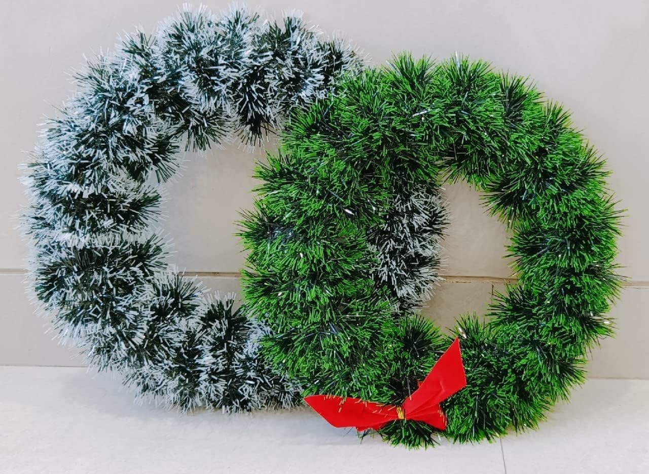 VRB Dec™ Christmas Wreath for Front Door Wall Hanging/Wall Bowknot Hanging Decoration for Xmas Party/Door 0rnament - Christmas Decorations for Home/Gifts/Wreath (Big Wreath Combo (Pack of 1))
