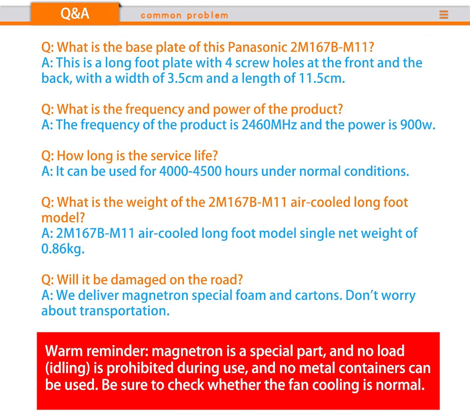 故障した電子レンジチューブ 900 ワットマグネトロン 2M167B-M11 修理部品を交換効率的な加熱交換機能電子レンジ修理部品を