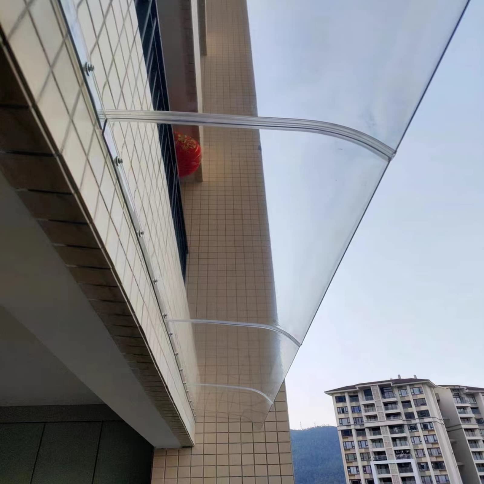 Auvent de porte pare-soleil extérieur transparent pour fenêtres de maison