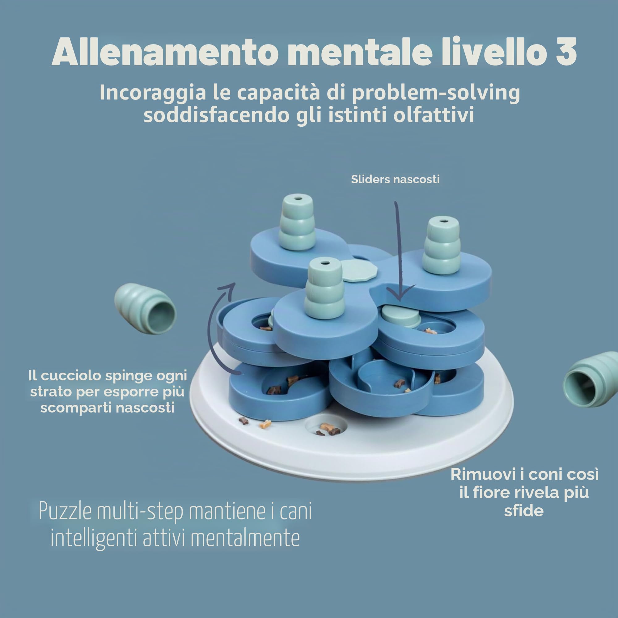 Trixie Gioco di strategia per la Torre dei Fiori, Ø 30 x 13 cm, 1125 kg, Bianco/Blu, Tutte Le Misure di Razza