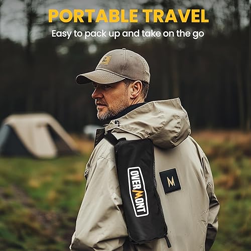 Miniatura 2 de Overmont Silla de camping portátil ultraligera, silla plegable ligera, soporta hasta 330 libras, silla de playa compacta para adultos con bolsa de