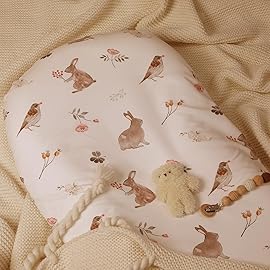 Gllquen Baby Bassinet Sheets Set 2-Pack, Breathable Cozy Bassinet Fitted Sheet Universal Fit Standard Mattress Oval Rectangle Cradle Baby Sheets for Baby Boy Girls Unisex 32x16(Rabbit)