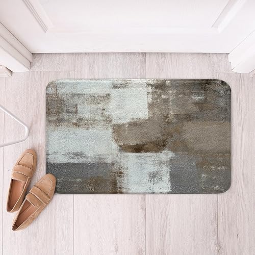 Vista 68 de Erosebridal Alfombras de baño azul marino para decoración de ducha, tapete de baño retro teñido anudado, tapete de puerta de vellón de acuarela