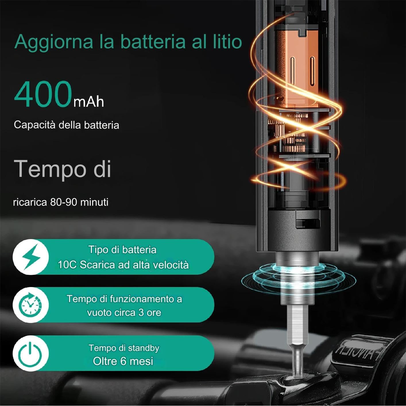 Set Di Cacciaviti Elettrici 50 In 1 Utensili Cacciavite Di Precisione | 3 Impostazioni Di Coppia Luce A LED Avvitatore Per Occhiali Per Uomini, Elettricista, Riparazione di PC, Orologio, Laptop, O