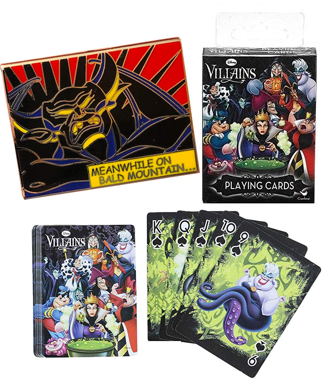 Amazon Co Jp Fantasia 悪魔のピン ディズニーゲームカード トランプデッキ ウルスラ クルエラ マレフィセントのキャラクター バイル 2アイテム Toys