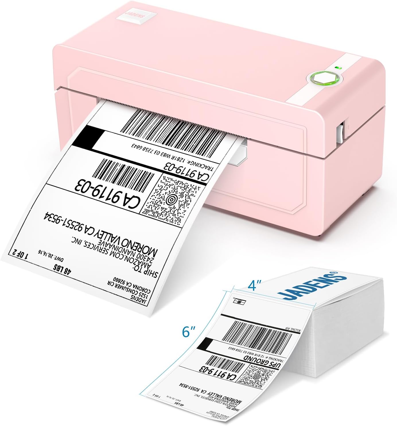 JADENS Pink Bluetooth Thermal Label Printer & 1Pack