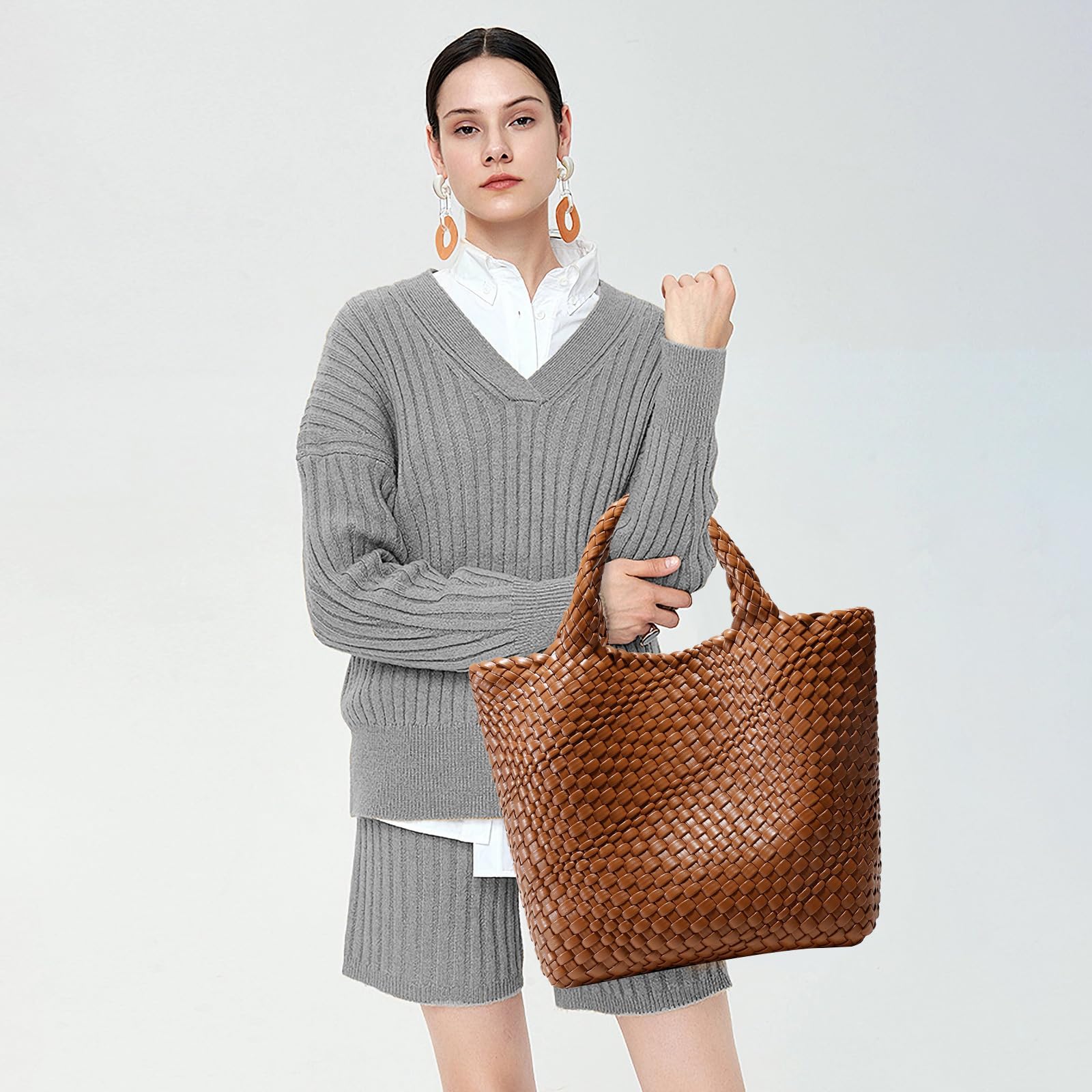 Bolso de mano grande para mujer, bolso de hombro con 1 embrague para oficina, escuela, compras, viajes, regalo