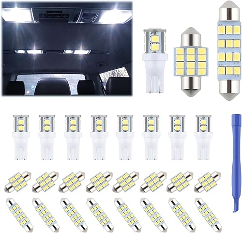 Miniatura 14 de 24 Piezas de Bombillas LED para Cúpula Interior de Coche Kit de Bombillas de Repuesto para Coche 194 T10 DE3175 578 31mm 42mm Luces Interiores
