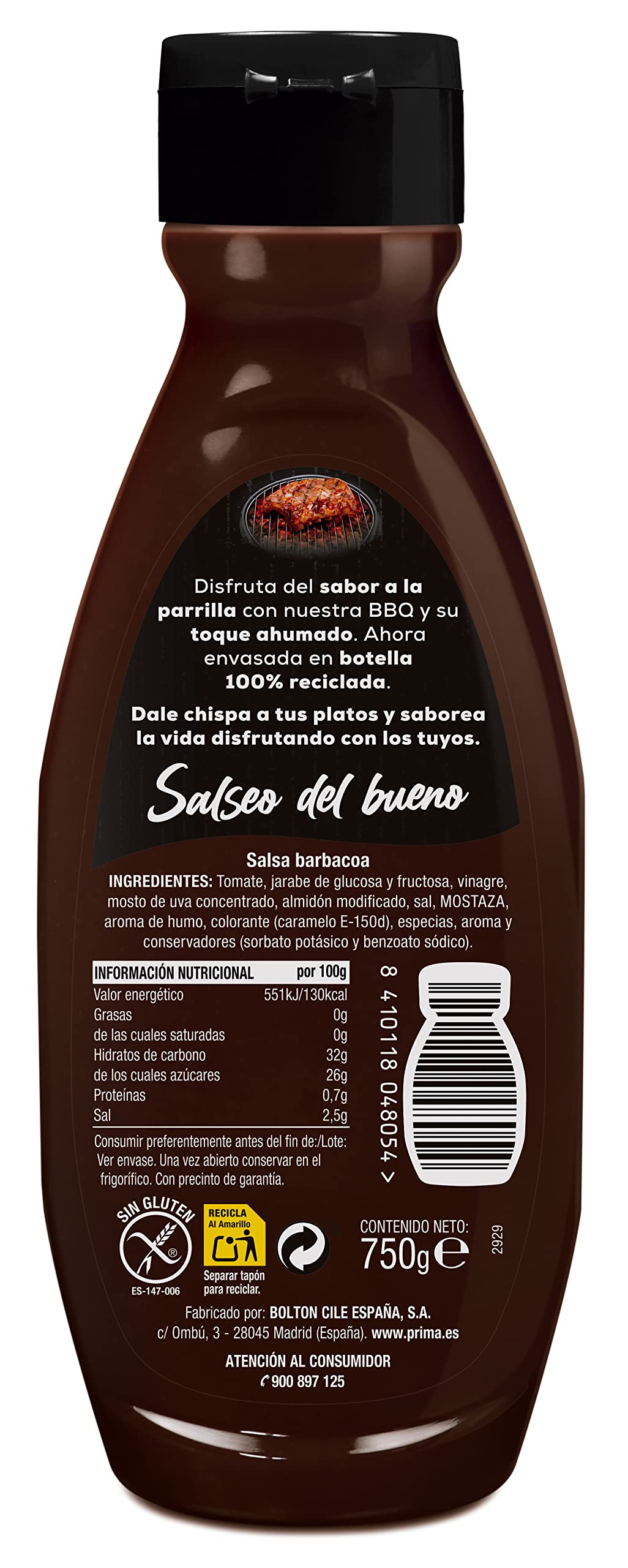 Prima Salsa Barbacoa Original Ahumado 750 g