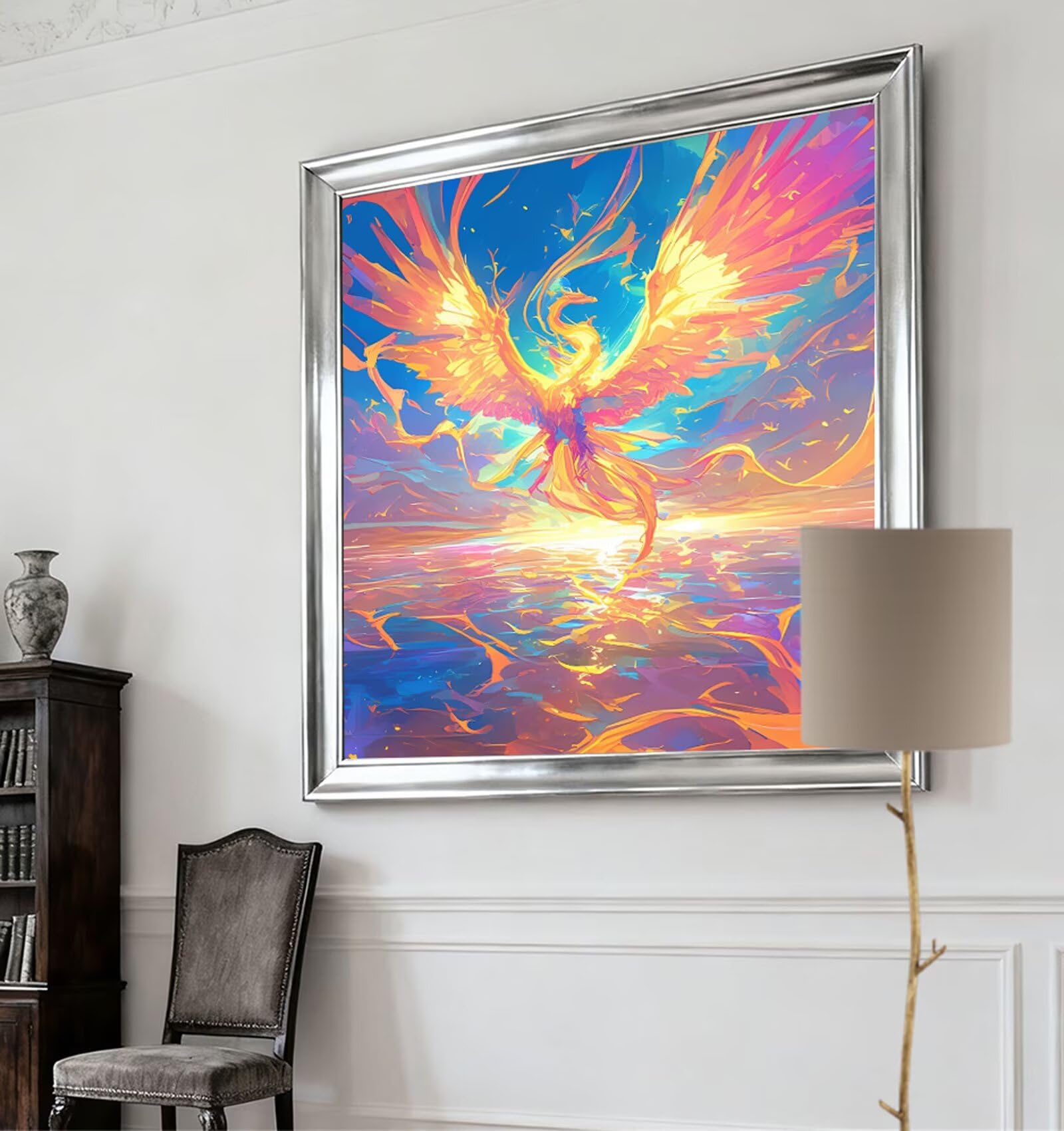2025 nowy diamentowy krajobraz, 100 x 100 cm, diamentowy obraz feniks, sztuka kryształowa, malowanie według numerów, rękodzieło dla dorosłych, 5D, DIY, kwadratowy kryształ, haft, zdjęcia, hobby dla