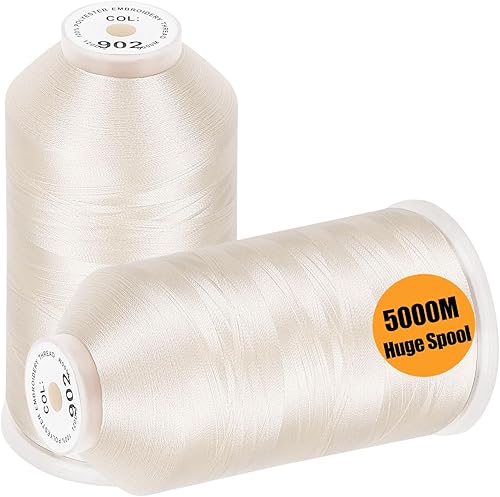 Miniatura 7 de New brothread - 2 carretes enormes 5000M cada hilo de máquina de bordado de poliéster 40WT para máquinas comerciales y domésticas - azul prusiano