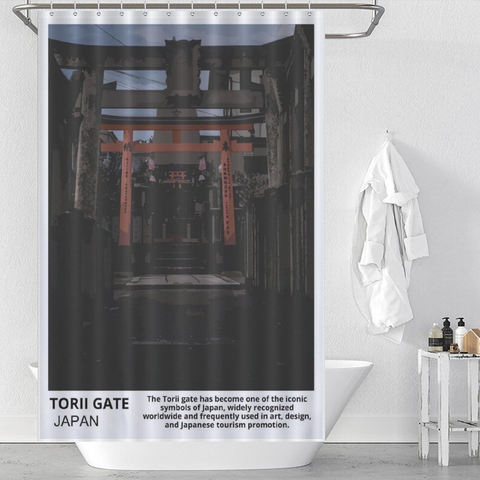 Tissu Japanese Torii Gate imperméable et déperlant avec textile lavable pour zone humide
