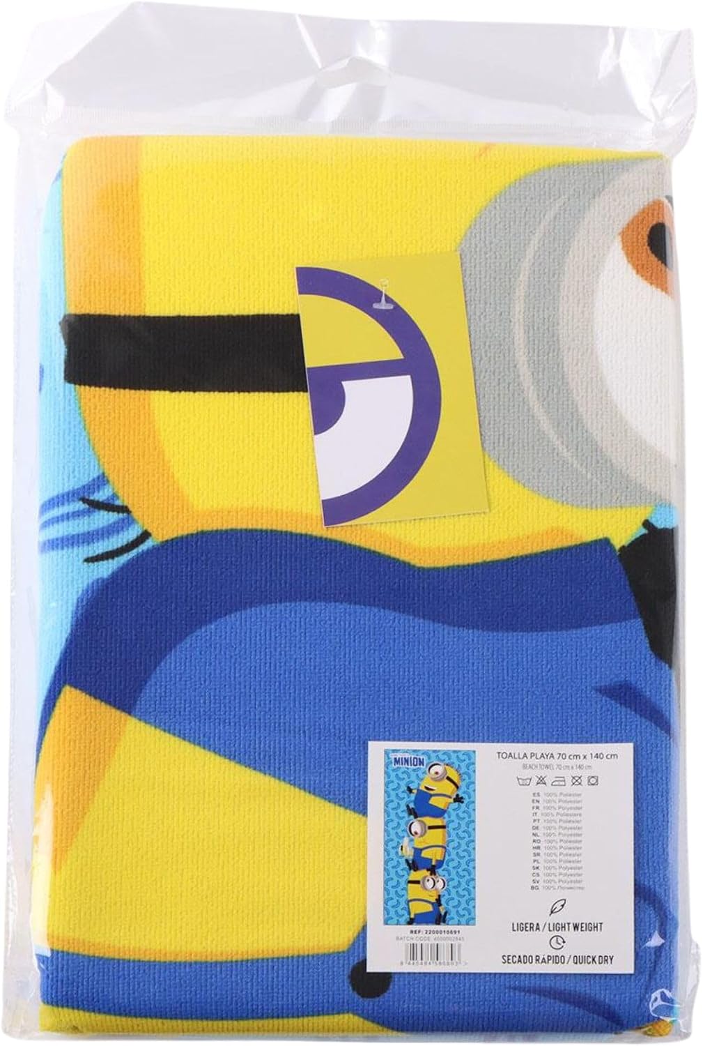 Minions Children's Microfibre Towel for Bath and Beach – Microfibre Towel for Children and Daily Use