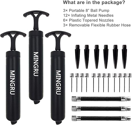 Miniatura 7 de Bomba de bolas para baloncesto, fútbol, voleibol, rugby, waterpolo y otros inflatables. Bomba de aire, agujas y boquillas incluidas.