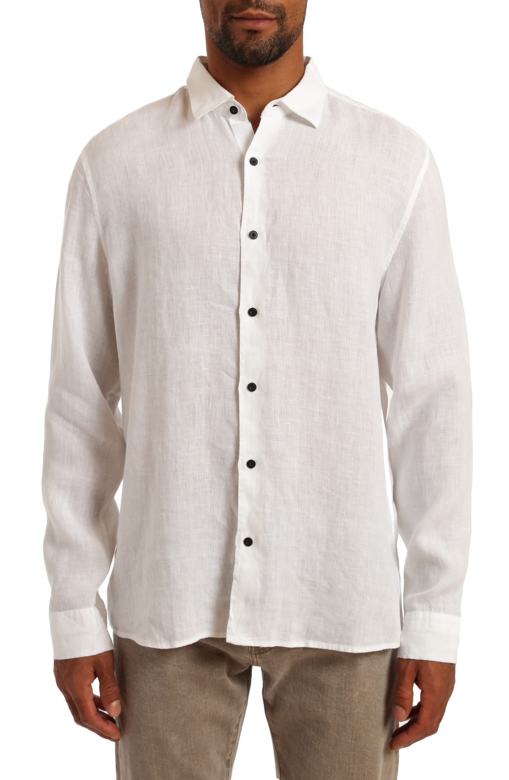 Beyaz Keten Gömlek Regular Fit/Normal Kesim 0210492-620