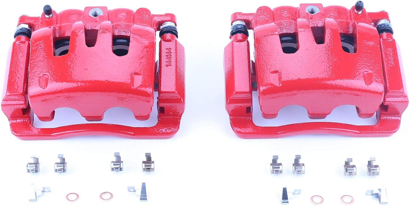 Power Stop Rear S4920 Pair of High-Temp Red Powder Coated Calipers for Ford F-250 Super Duty 2005-2007, Ford F-350 Super Duty 2005-2007 [Model Specific]
