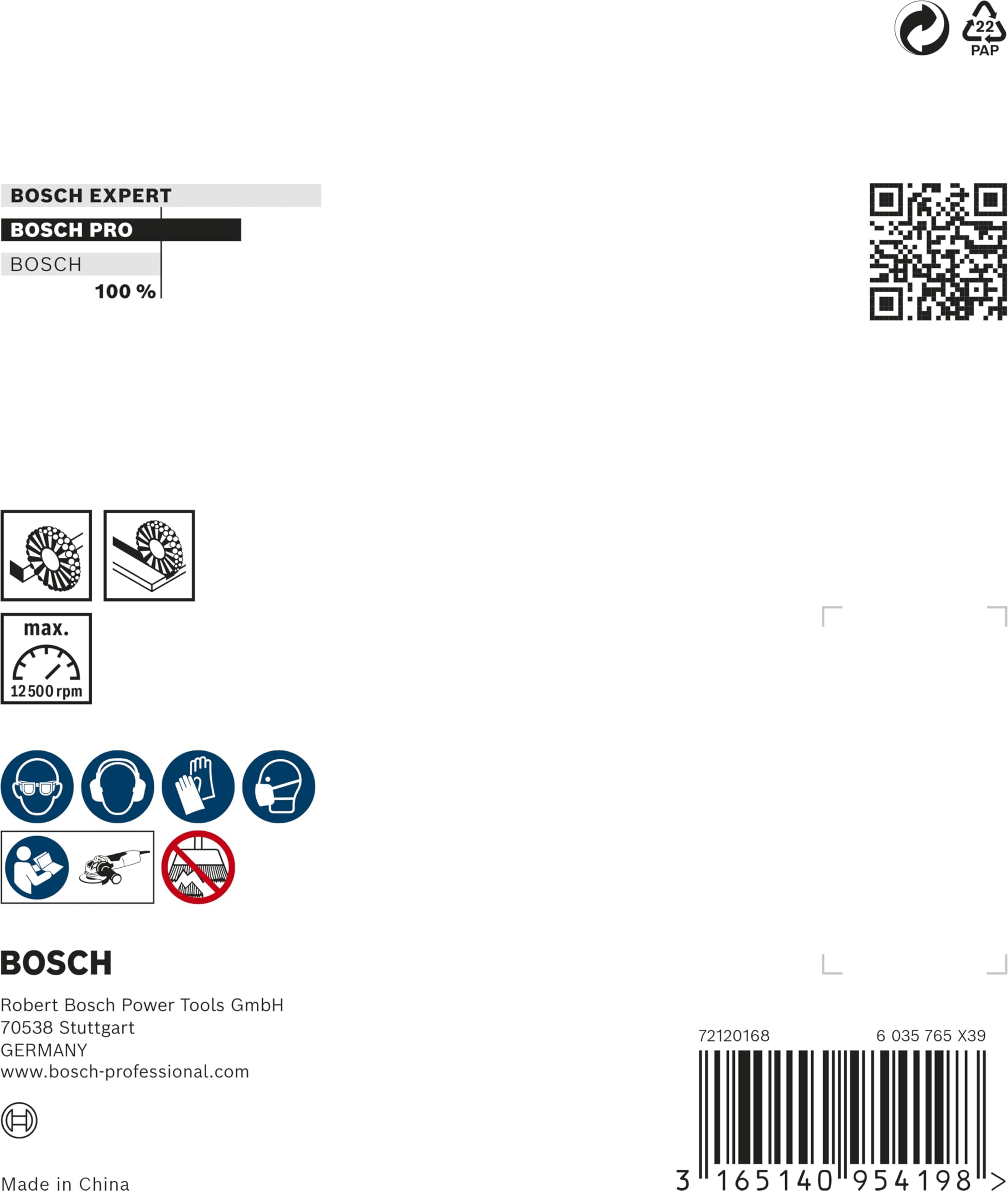 Bosch Accessories Professional 1x Scheibenbürste Gezopfter Draht Heavy (für Inox, X-LOCK, rostfrei, Ø 115 mm, Drahtstärke 0,5 mm, Zubehör Winkelschleifer) (Packung mit 2)