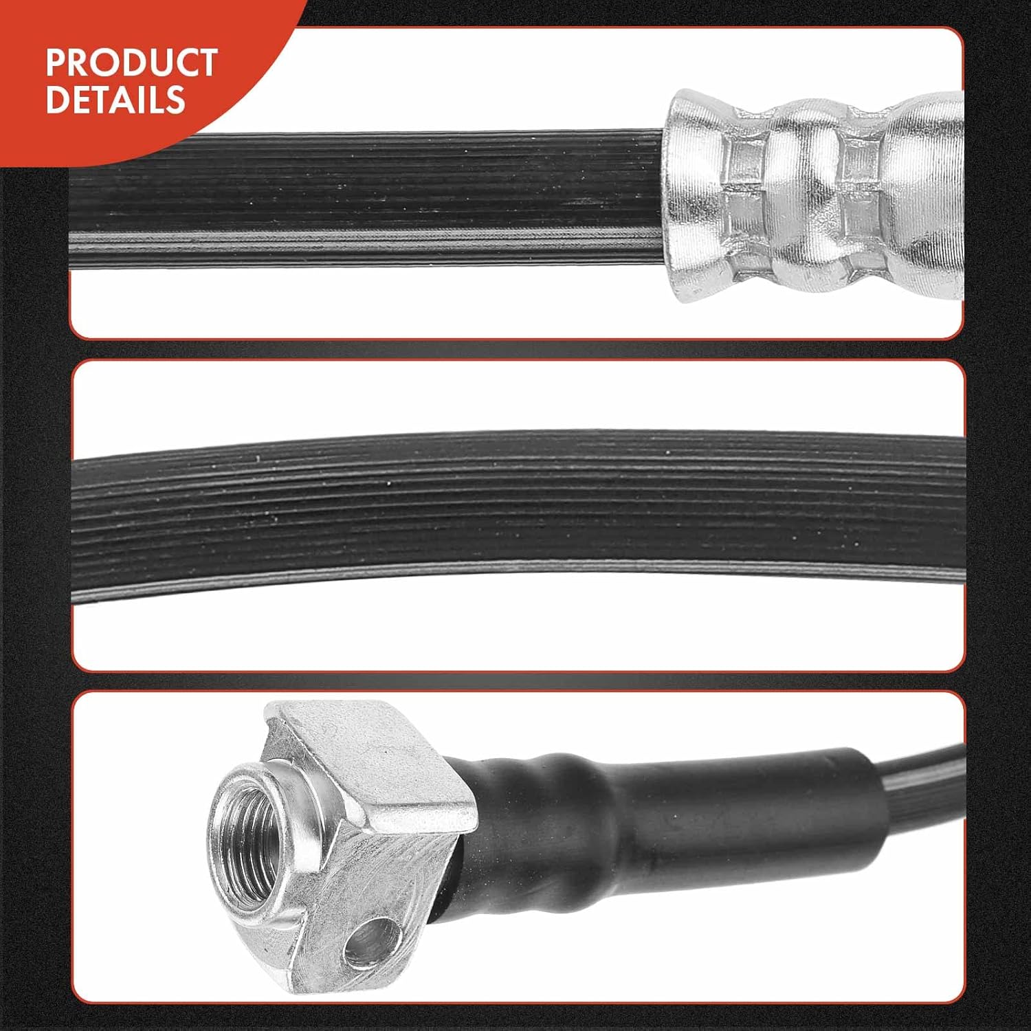 A-Premium Rear Brake Hydraulic Hose Compatible with Chevy, Buick, GMC, Isuzu, Oldsmobile and Saab Models - SSR, Trailblazer EXT, Rainier, Envoy, Envoy XL/XUV, Ascender, Bravada, 9-7x, Pack of 2