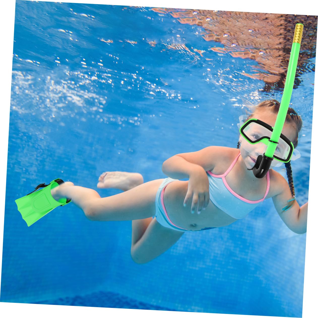 BESPORTBLE Child Snorkeling Mask Set Diving Goggles Water Goggles Short Fins Safe and Leakproof for Kids