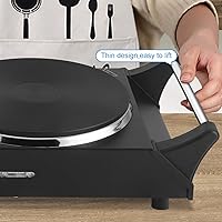 Vista 4 de Techwood ES-3203 - Placa eléctrica de doble quemador de 1800 W para cocinar con temperatura ajustable y asas que se mantienen frescas, acero