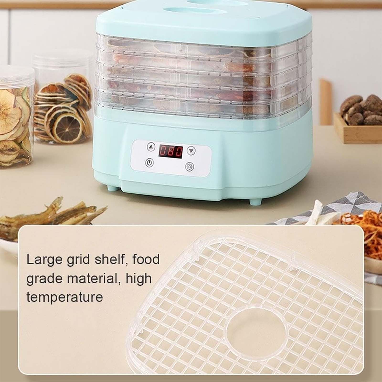 Macchina disidratatrice per Frutta e Verdura, termostato Elettrico Portatile Regolabile, Macchina disidratatrice per Alimenti con Flusso d'Aria a 360°