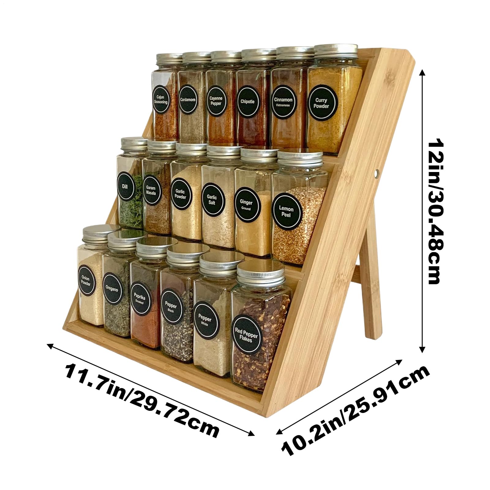 Estante Organizador De Condimentos - Estante De Especias De Madera | Soporte Organizador De Perfume De Madera De 3 Niveles | Herramienta De Cocina, Soportes De Almacenamiento De Postres De Ahorro De