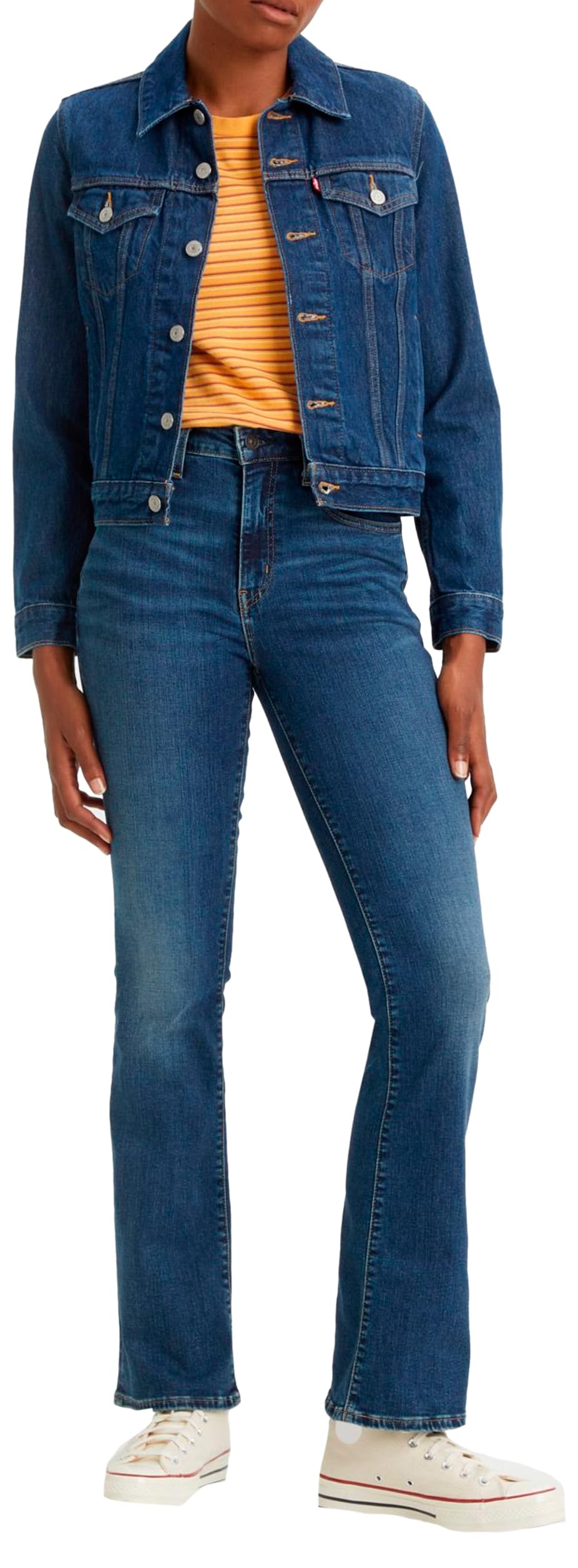 Levi's 725 High Rise Bootcut Women's Jeans, Blue Wave Dark, 31W / 32L