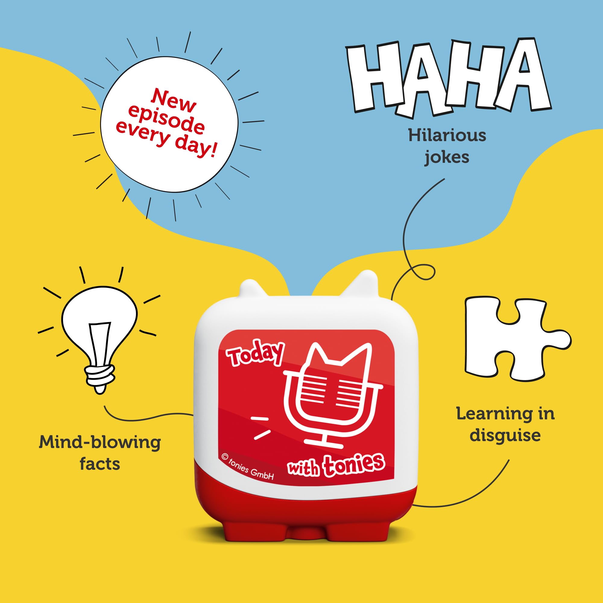 tonies Today podcast for children, daily fun, jokes, facts & challenges, new content every day, for ages 4+ for use with Toniebox