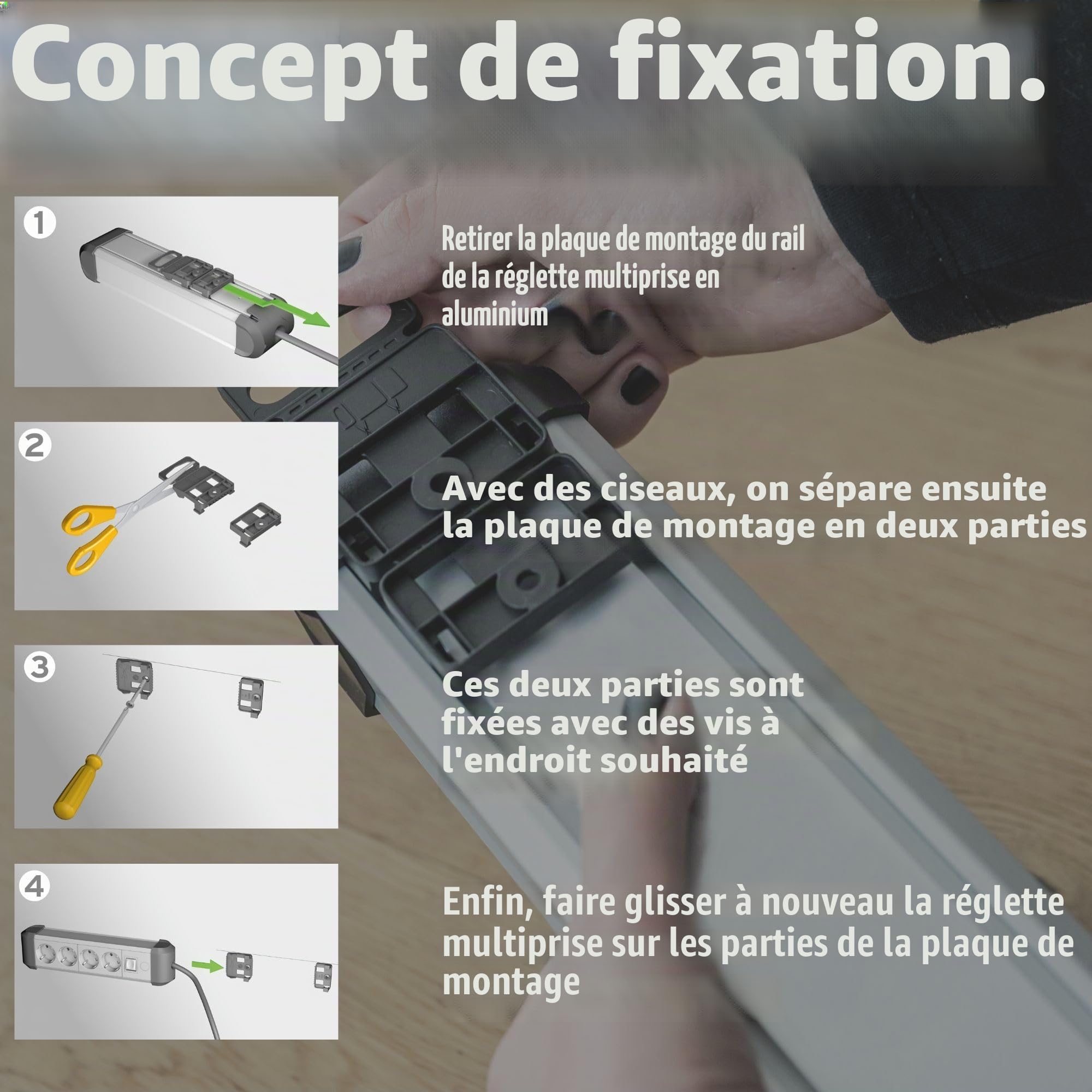 Brennenstuhl Premium-Protect-Line Multiprise 6 Prises avec parasurtenseur 60 000 A (multiprise avec Interrupteur et câble de 5 m, fabriquée en Allemagne) Argenté/Noir