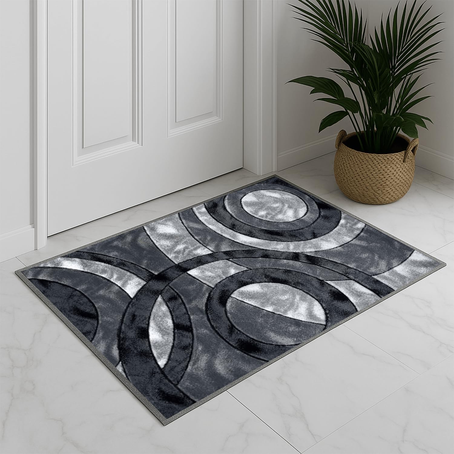 Trendy Realm Twilight Door Mat - Non-Slip Washable Doormat, Suitable for Indoor/Outdoor Use, Heavy Duty Dirt Trapper and Water Absorbent โ (Grey, 50x80 cm) โ image 1