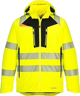 Portwest DX461 Men's DX4 Waterproof Hi Vis Winter Jacket Safety Workwear Hooded with Pockets