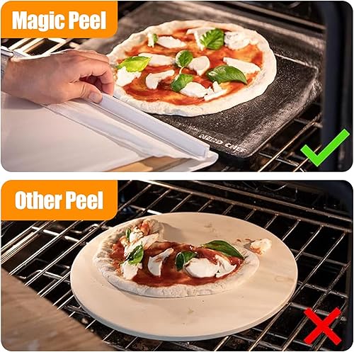Miniatura 6 de Pala Pizza Scorrevole, la cáscara de pizza que transfiere la masa de pizza Perfectl antiadherente, paleta de pizza con asa, espátula de pizza para