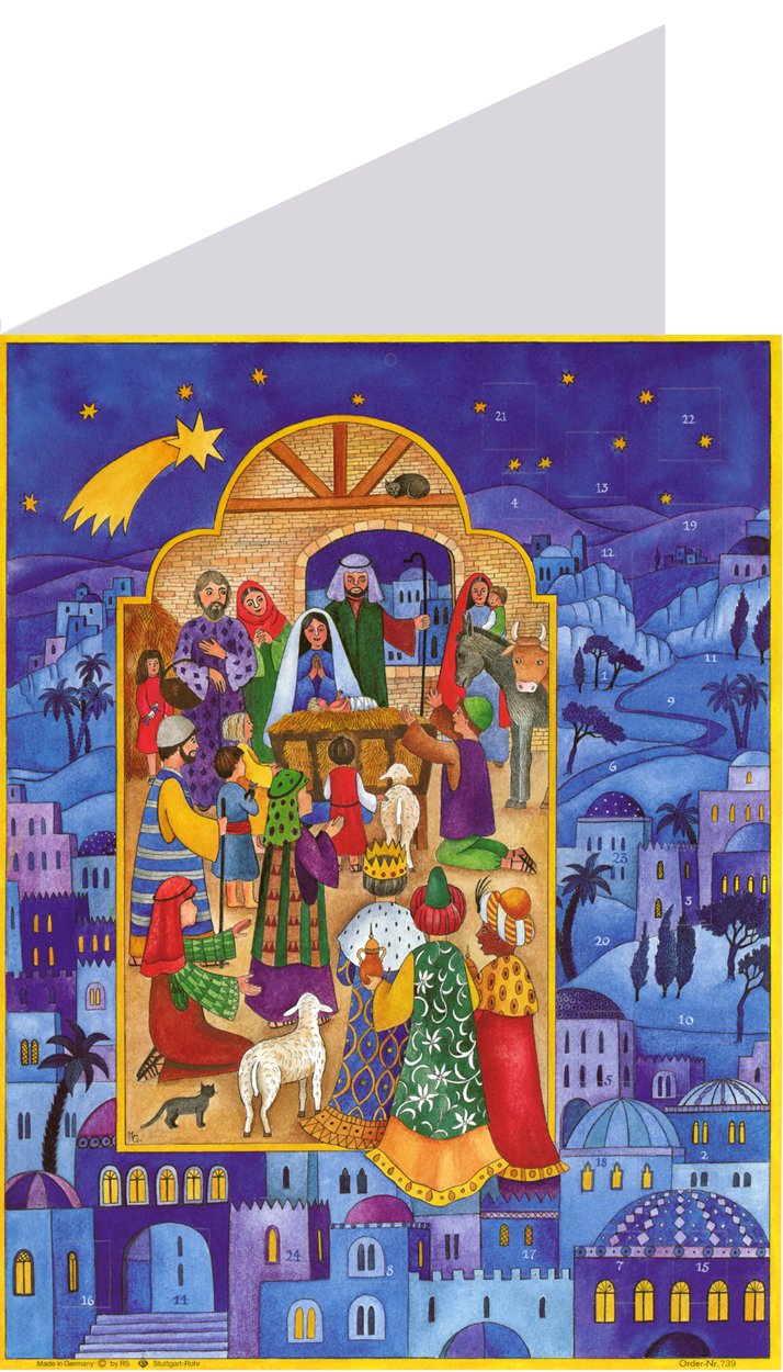 Postkarten-Adventskalender "Krippe in Bethlehem": Papier-Adventskalender