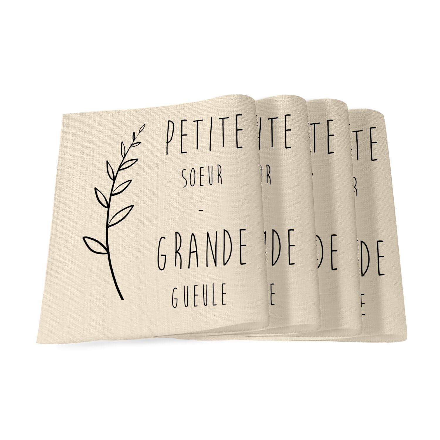 Sets de table en lin 40x28,5 cm ideaux pour vos repas de famille rigolos et convivaux