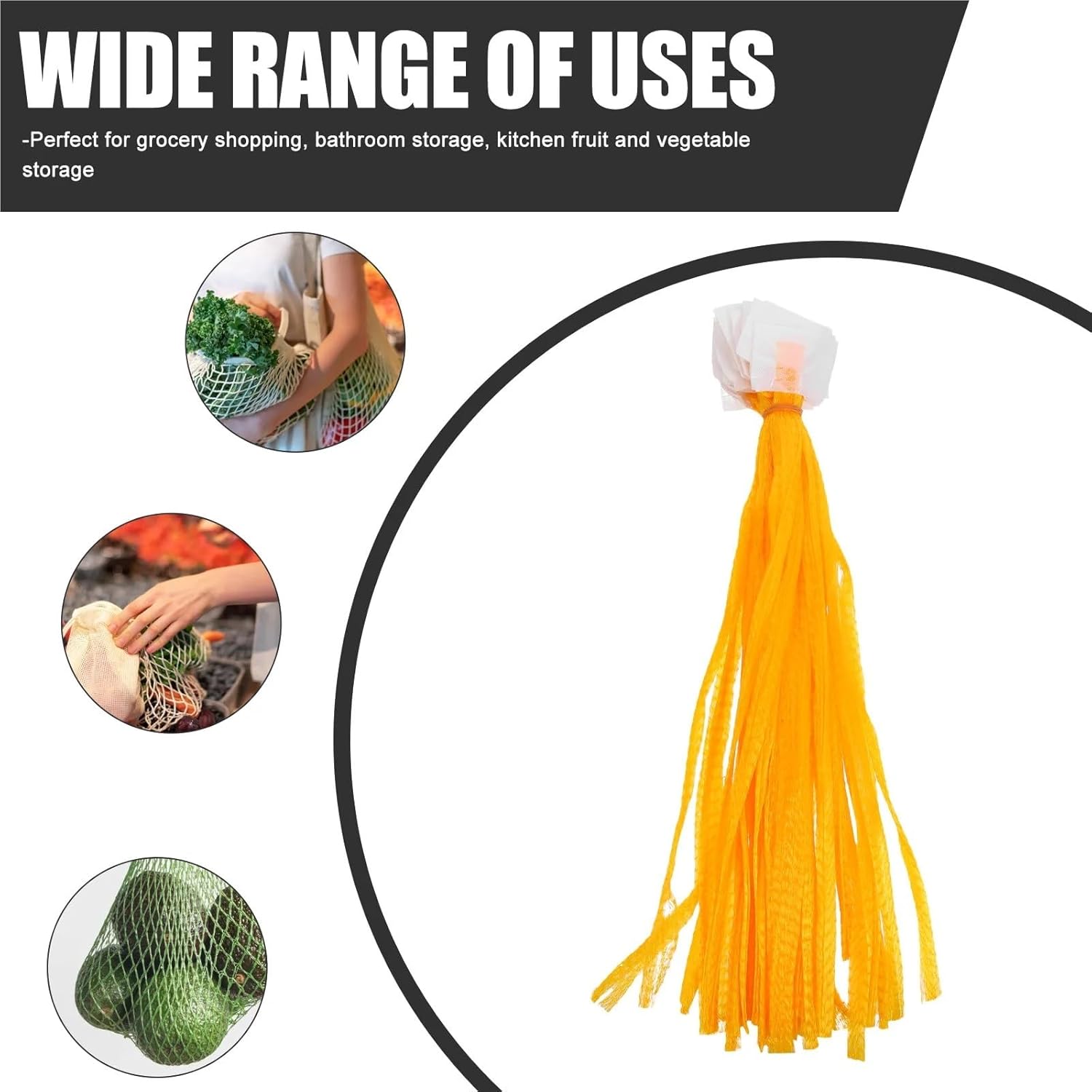 Mesh Produce Bags 100 Pcs Fruit Mesh Bags Reusable Net For Vegetables Lightweight Foldable Storage Pouches For Kitchen Bathroom Shopping