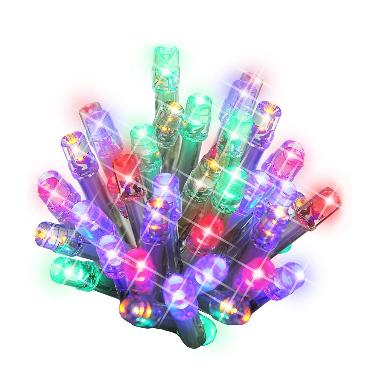 100 LED String Chaser Christmas Lights Flash Festive Tree Window Decoration Xmas (Multi Coloured)