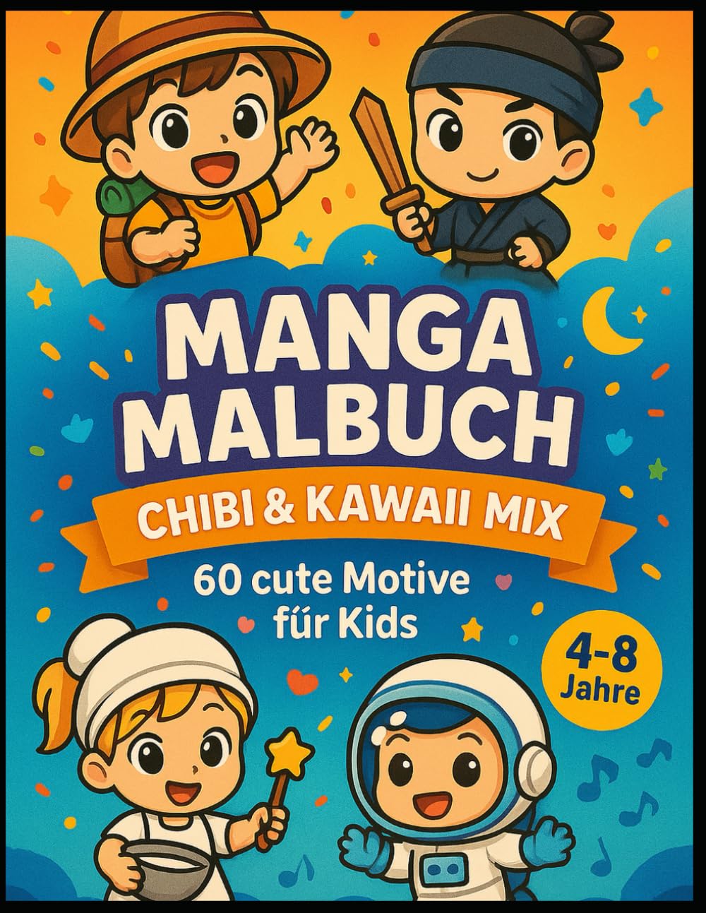 Manga Malbuch CHIBI & KAWAII MIX: 60 cute Motive für Kids