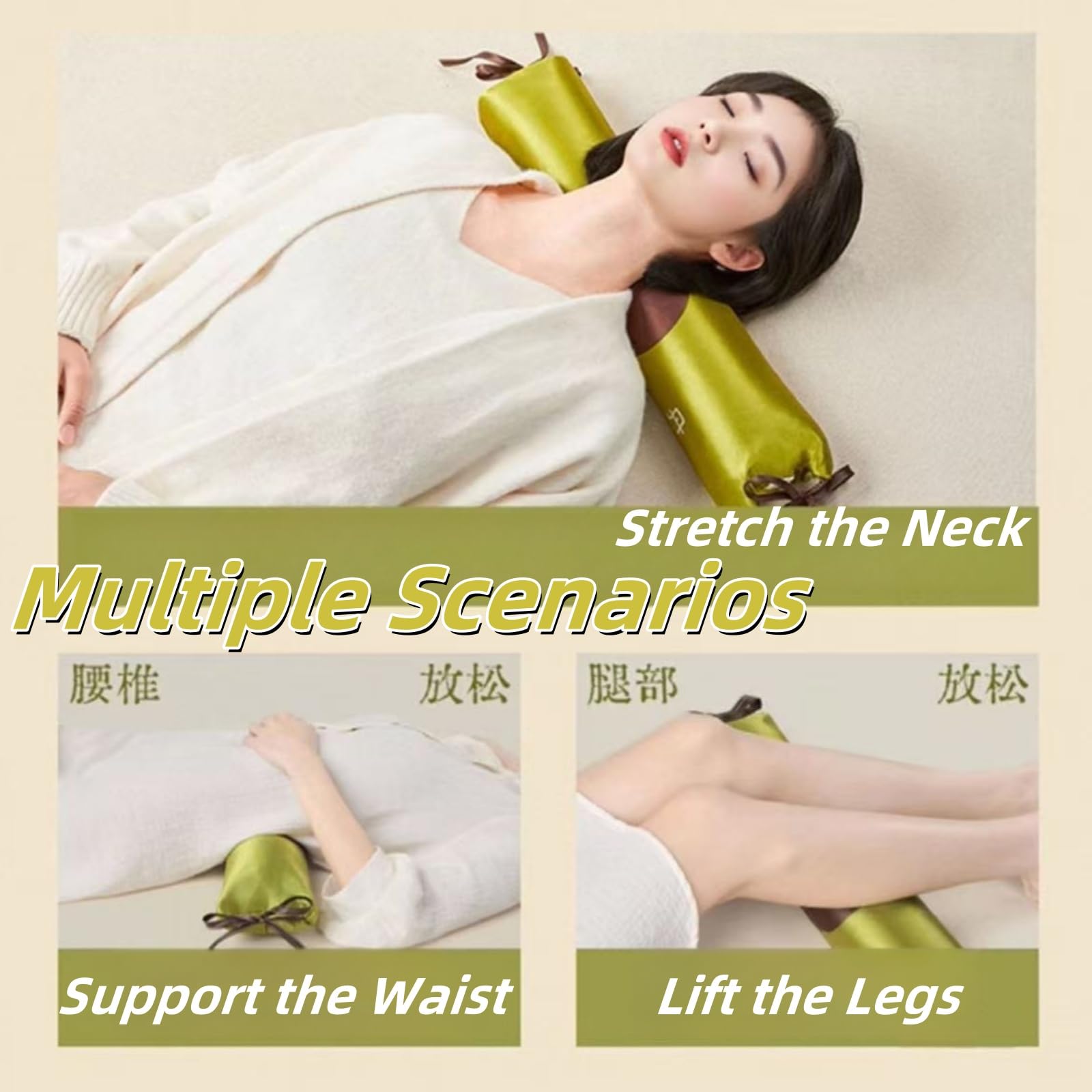 Almohada ergonómica para el cuello con relleno de artemisa natural, calefacción inteligente y compresa caliente USB ajustable para apoyo cervical y comodidad para dormir (normal)