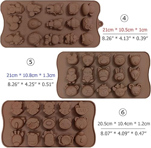 Miniatura 3 de 6 moldes de silicona para chocolate, formas de animales de CNYMANY de material de amor, molde de gelatina, antiadherente, moldes de cocina, bandejas