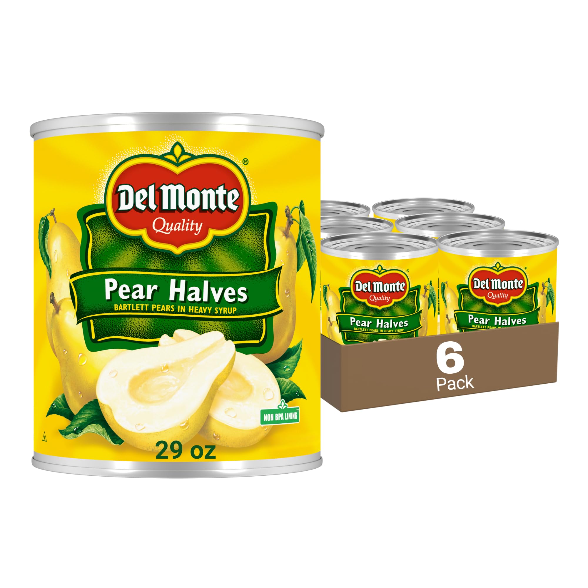 Del Monte Pear Halves, 29 oz. Can (pack of 6)
