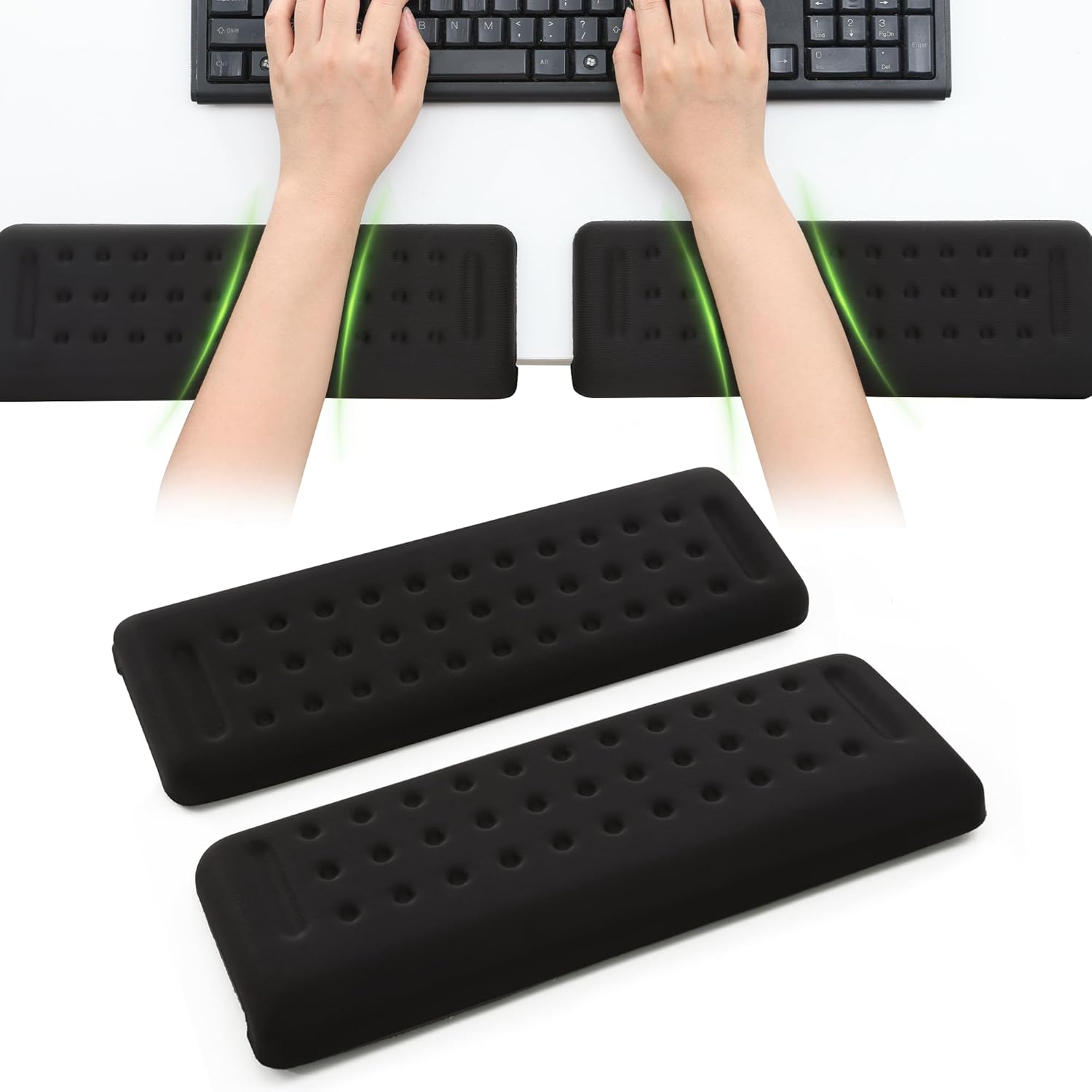 Desk Edge Cushion Elbow Rest Pad for Desk Arm Elbow Support L-Shaped Memory Foam Padding 2PCS Non Slip Ergonomic Design Black