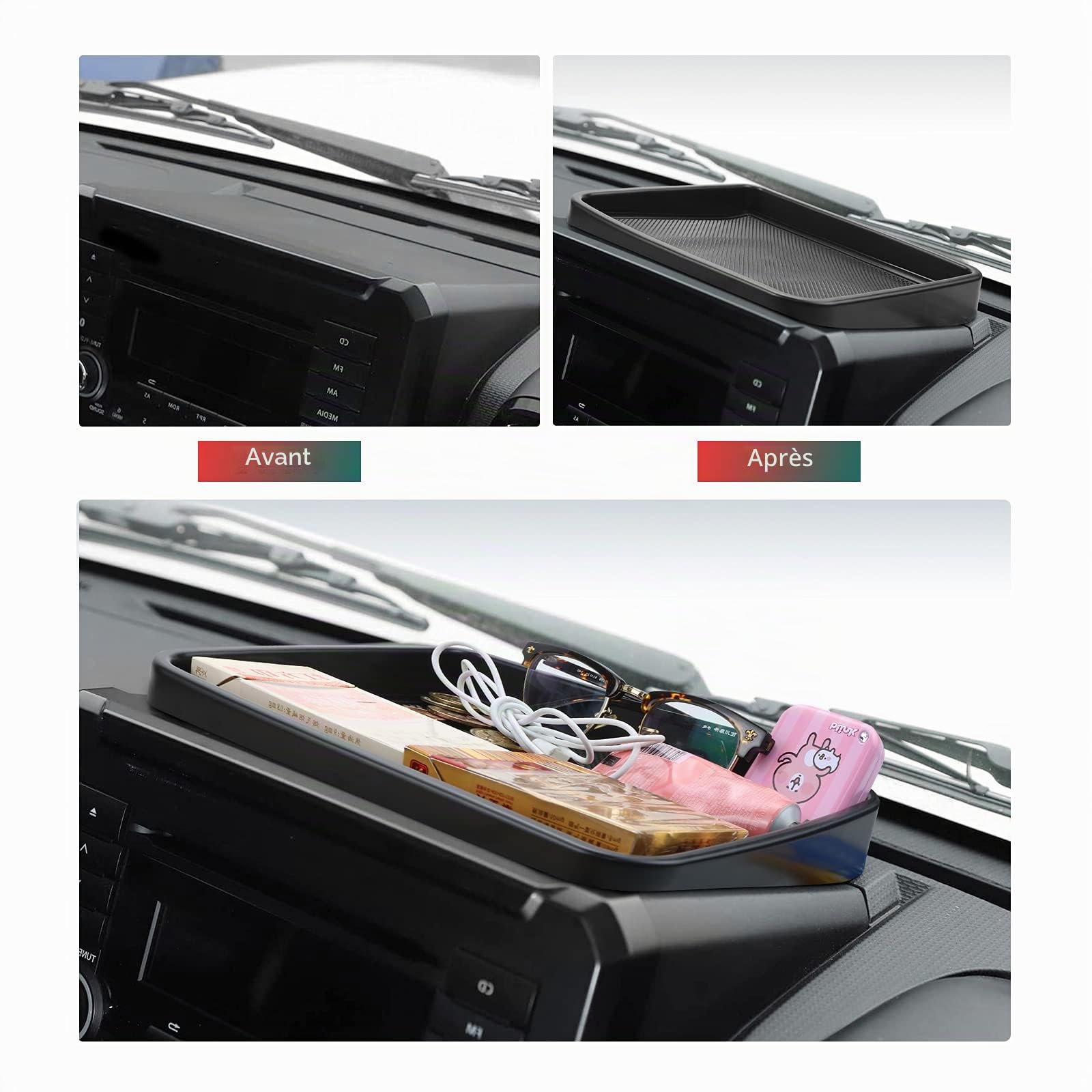 LFOTPP Jimny Sierra JB64 JB74 Boîte de Rangement pour Tableau de Bord de Voiture, Jimny Accessoies Plateau de Rangement Organiseurs (Noir)