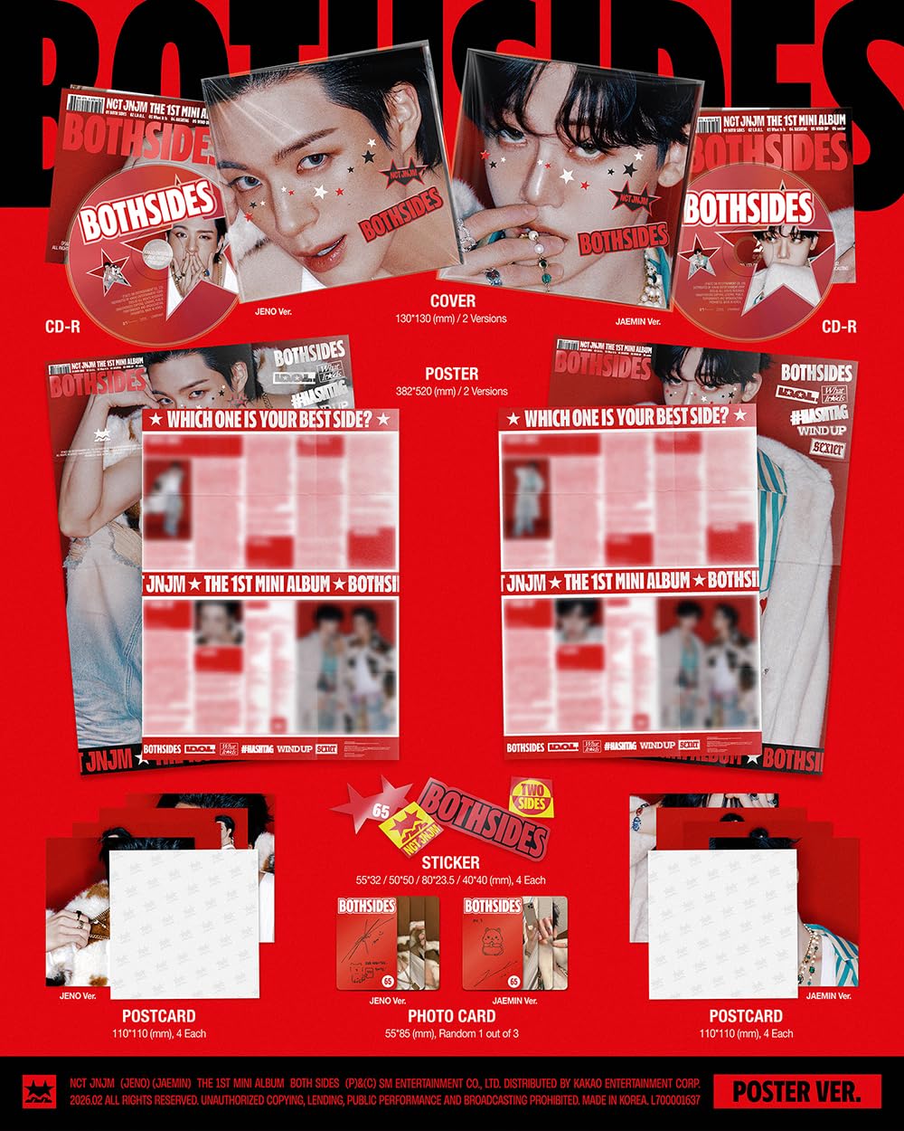 Amazon.co.jp: NCT JNJM - 1st Mini [ BOTH SIDES ] 韓国盤 (POSTER