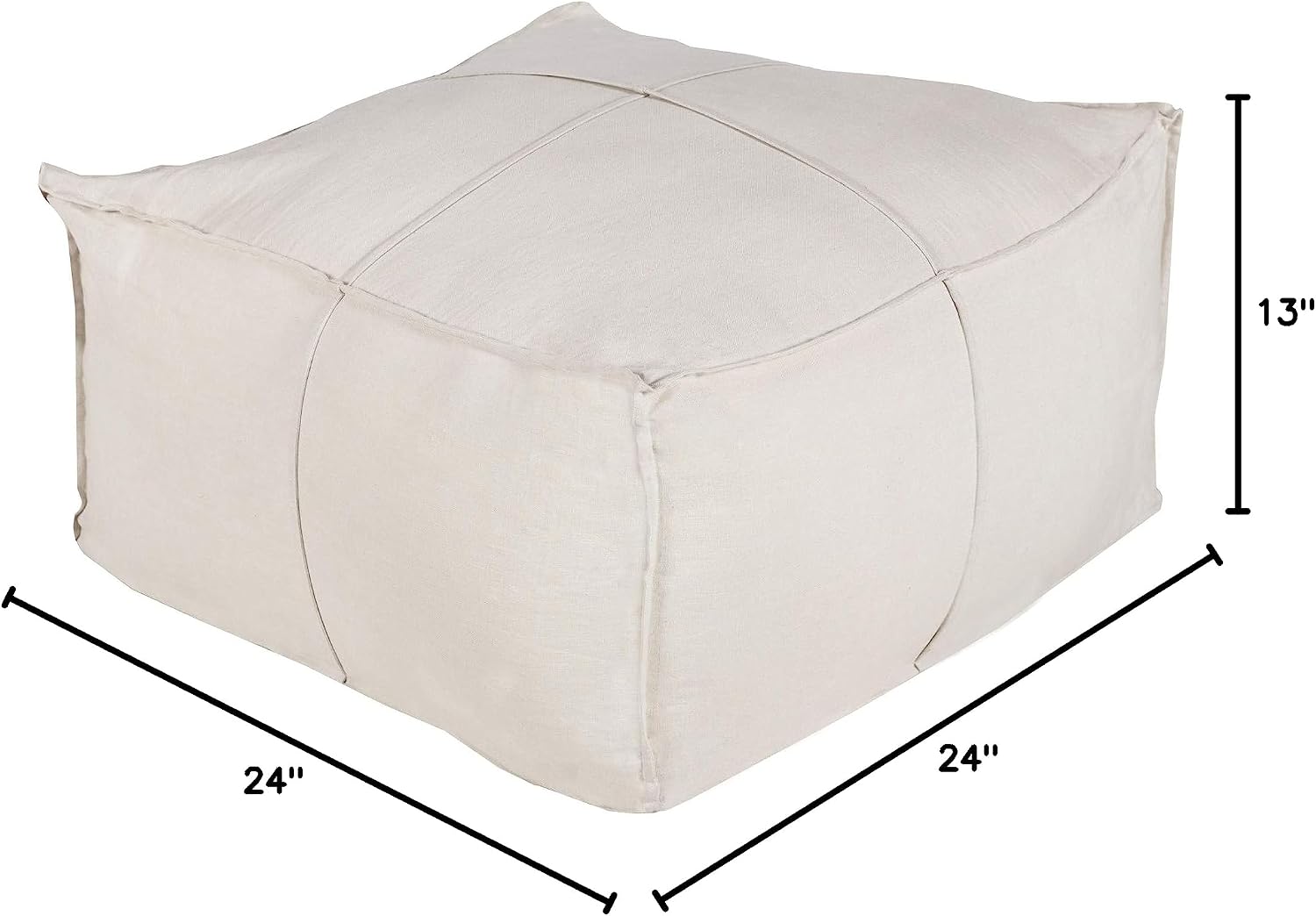 Silas Pleated Pouf 24" x 24" x 13"
