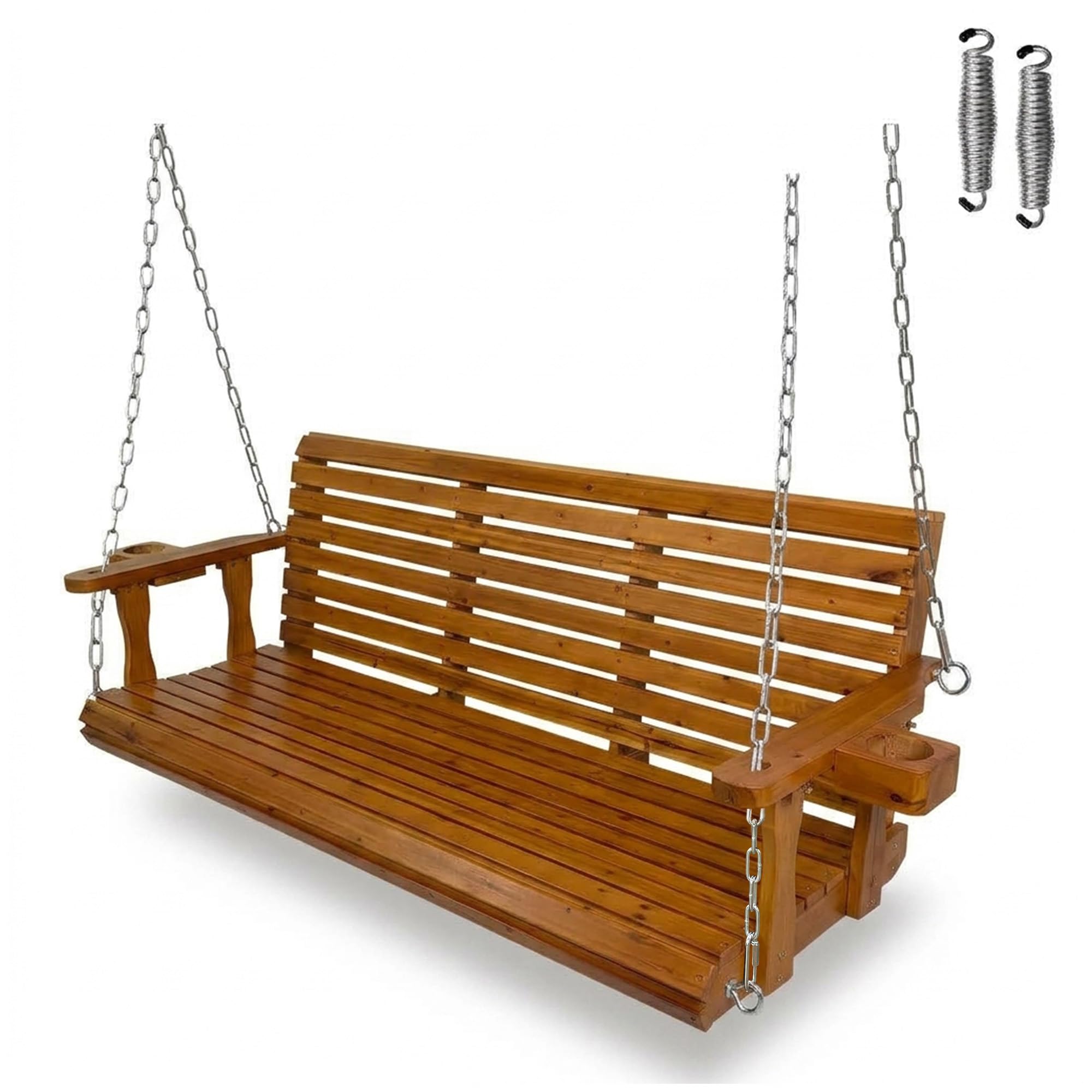Fortune Candy Wooden Porch Swing 3-Seater