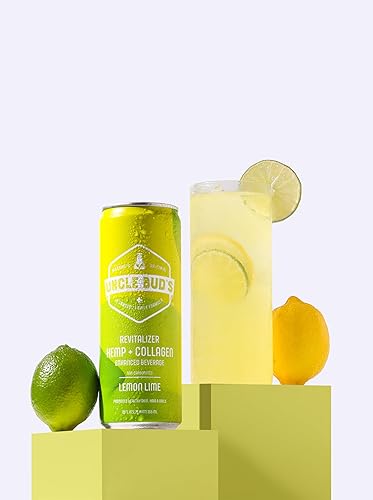 Miniatura 5 de Uncle Bud's Revitalizer cáñamo + colágeno no carbonatado, lima limón, paquete de 6